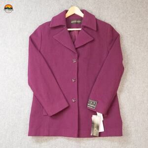 NWT Kristen Blake Coat Magenta Pink Wool & Cashmere Academia Preppy Women's Sz L